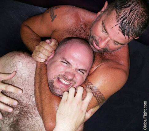 goatee bearded sweaty wrestling men